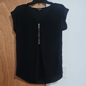 Black V-Neck Top by Express